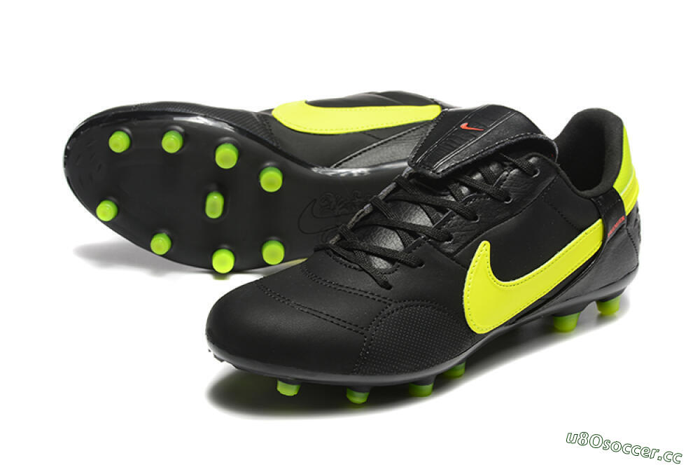 Men's Nike The Premier 3 FG Firm Ground Low-Tops Football Boots - Black/Yellow/Red 3