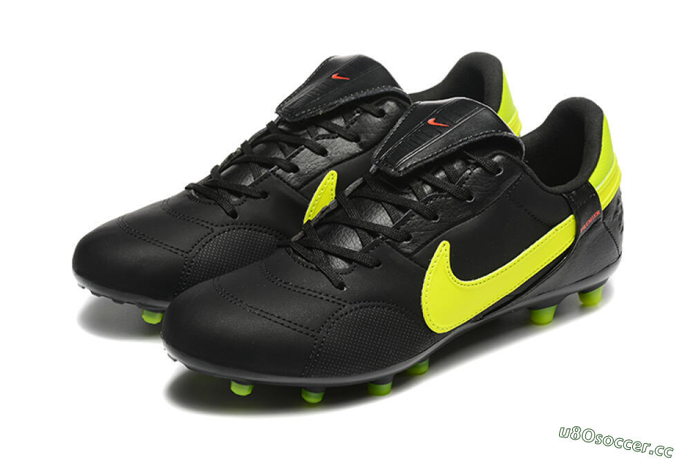 Men's Nike The Premier 3 FG Firm Ground Low-Tops Football Boots - Black/Yellow/Red 5