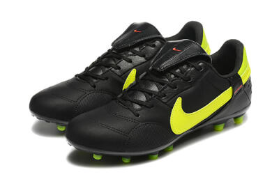 Men's Nike The Premier 3 FG Firm Ground Low-Tops Football Boots - Black/Yellow/Red