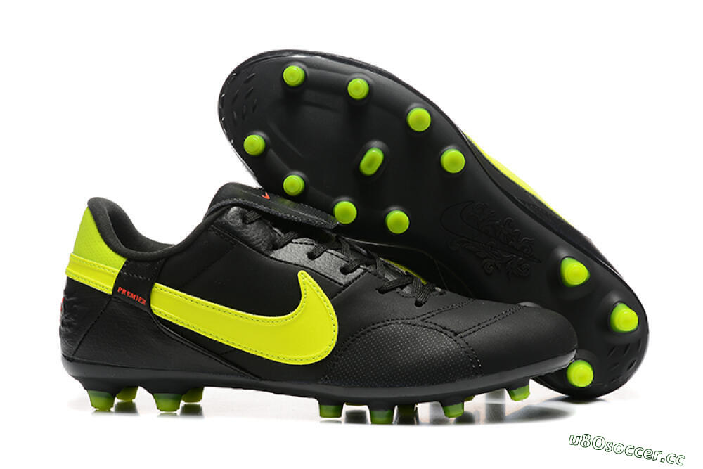 Men's Nike The Premier 3 FG Firm Ground Low-Tops Football Boots - Black/Yellow/Red 2