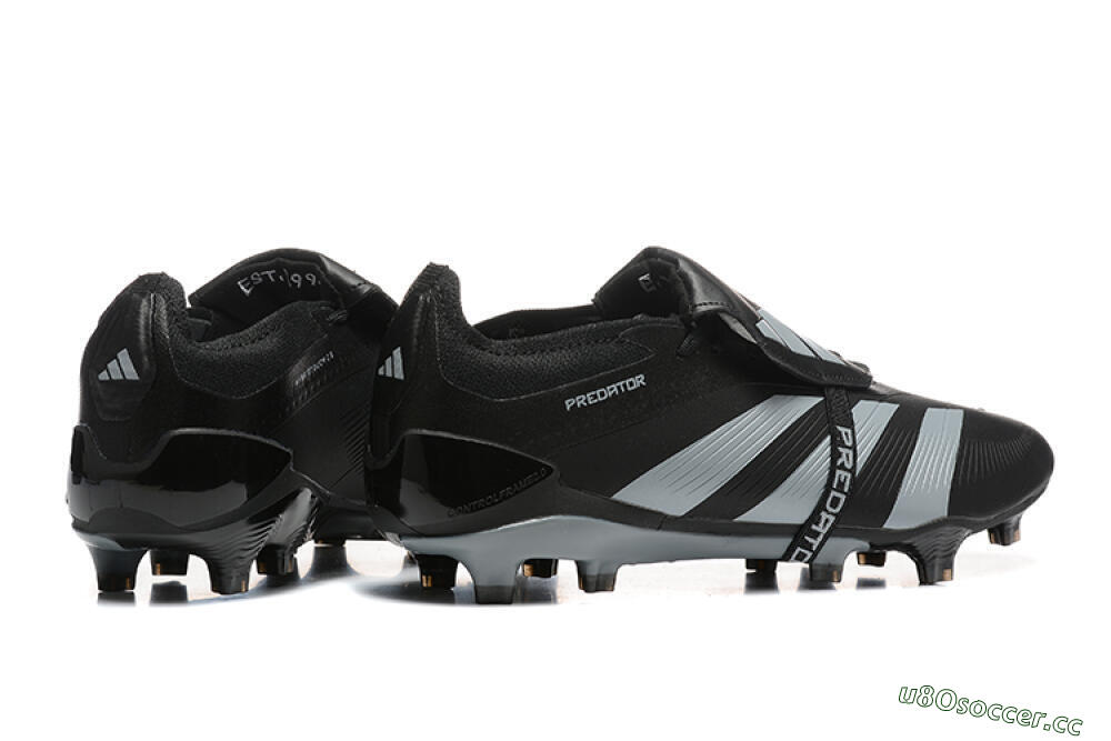 Men's Adidas Predator Elite Foldover Tongue FG Firm Ground Low-Tops Football Boots - Black/Silver/White 9