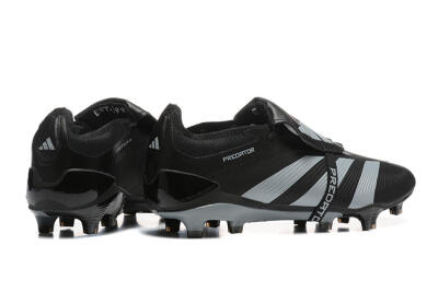 Men's Adidas Predator Elite Foldover Tongue FG Firm Ground Low-Tops Football Boots - Black/Silver/White