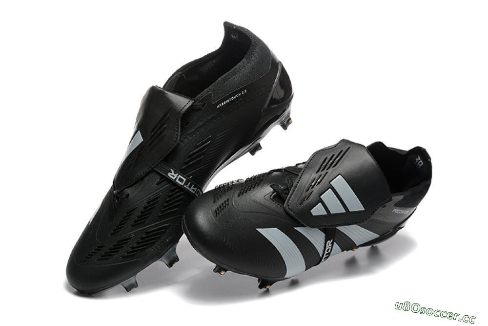 Men's Adidas Predator Elite Foldover Tongue FG Firm Ground Low-Tops Football Boots - Black/Silver/White 6