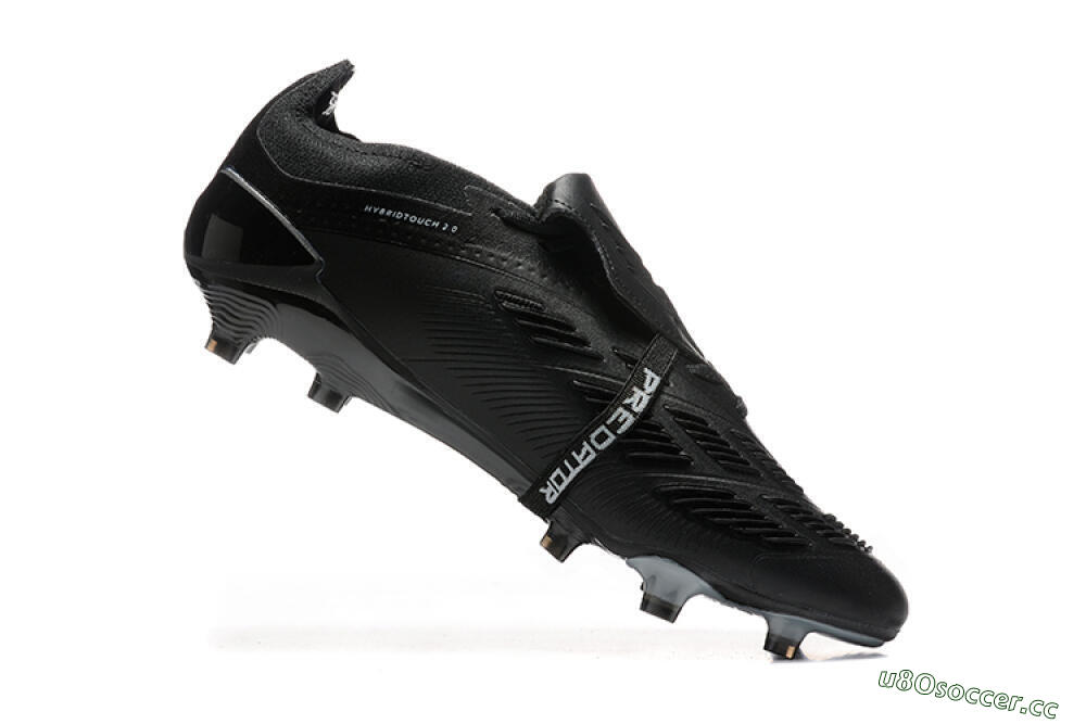 Men's Adidas Predator Elite Foldover Tongue FG Firm Ground Low-Tops Football Boots - Black/Silver/White 7