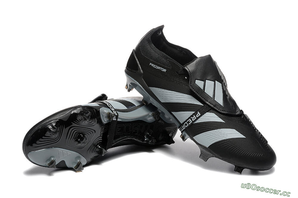 Men's Adidas Predator Elite Foldover Tongue FG Firm Ground Low-Tops Football Boots - Black/Silver/White 4