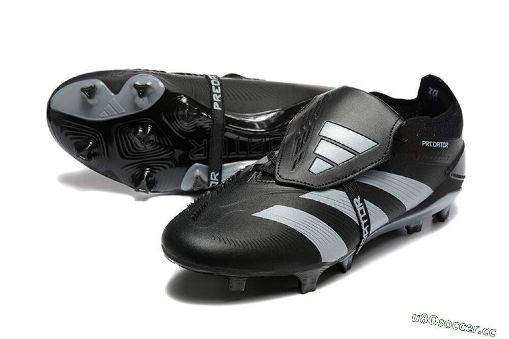 Men's Adidas Predator Elite Foldover Tongue FG Firm Ground Low-Tops Football Boots - Black/Silver/White 3