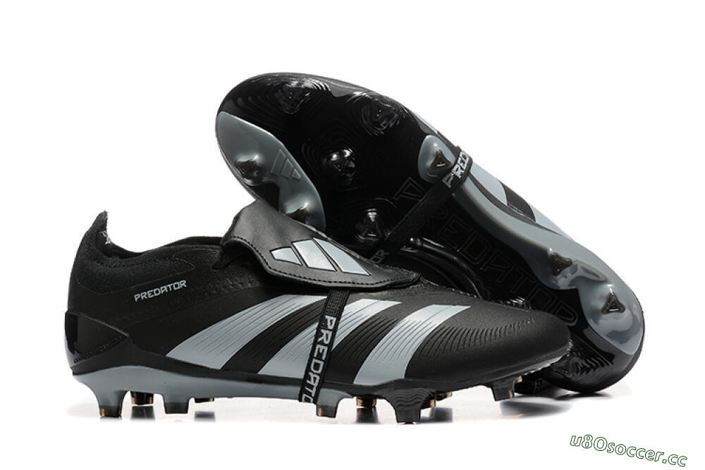 Men's Adidas Predator Elite Foldover Tongue FG Firm Ground Low-Tops Football Boots - Black/Silver/White 2