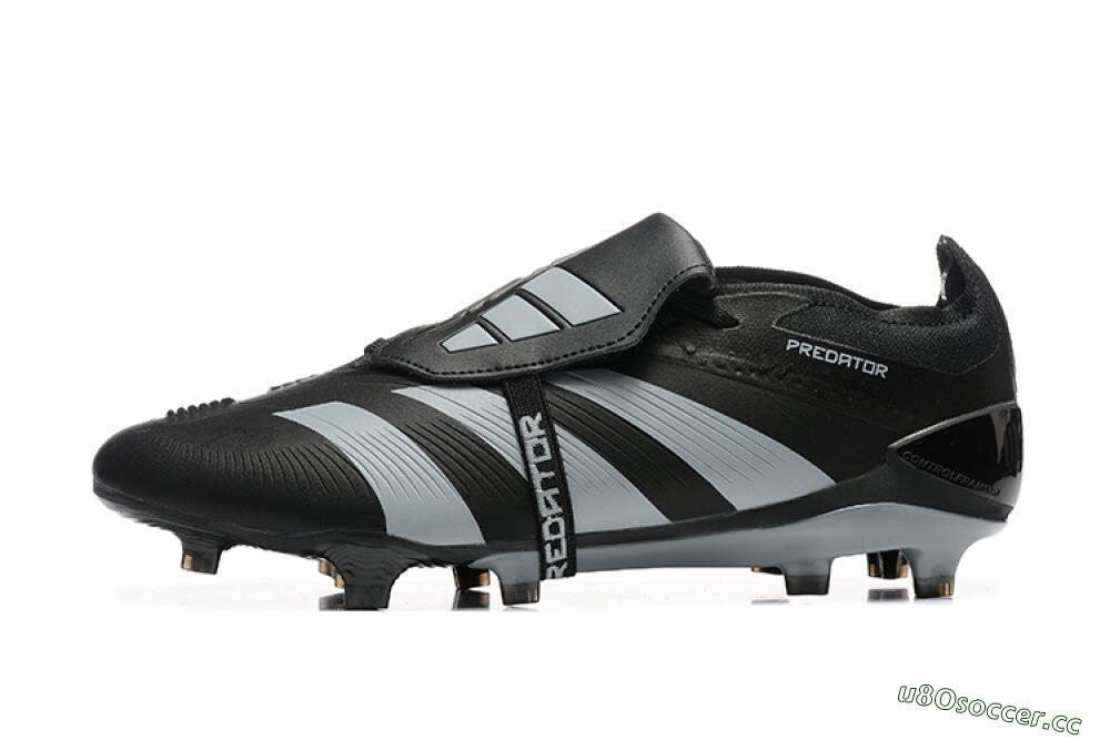 Men's Adidas Predator Elite Foldover Tongue FG Firm Ground Low-Tops Football Boots - Black/Silver/White 0