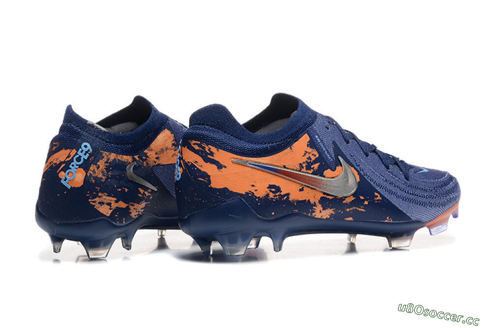 Men's Nike Phantom Luna Elite FG Firm Ground Low-Tops Football Boots - Blue/Orange/Silver 9