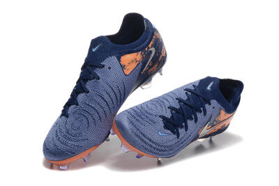 Men's Nike Phantom Luna Elite FG Firm Ground Low-Tops Football Boots - Blue/Orange/Silver