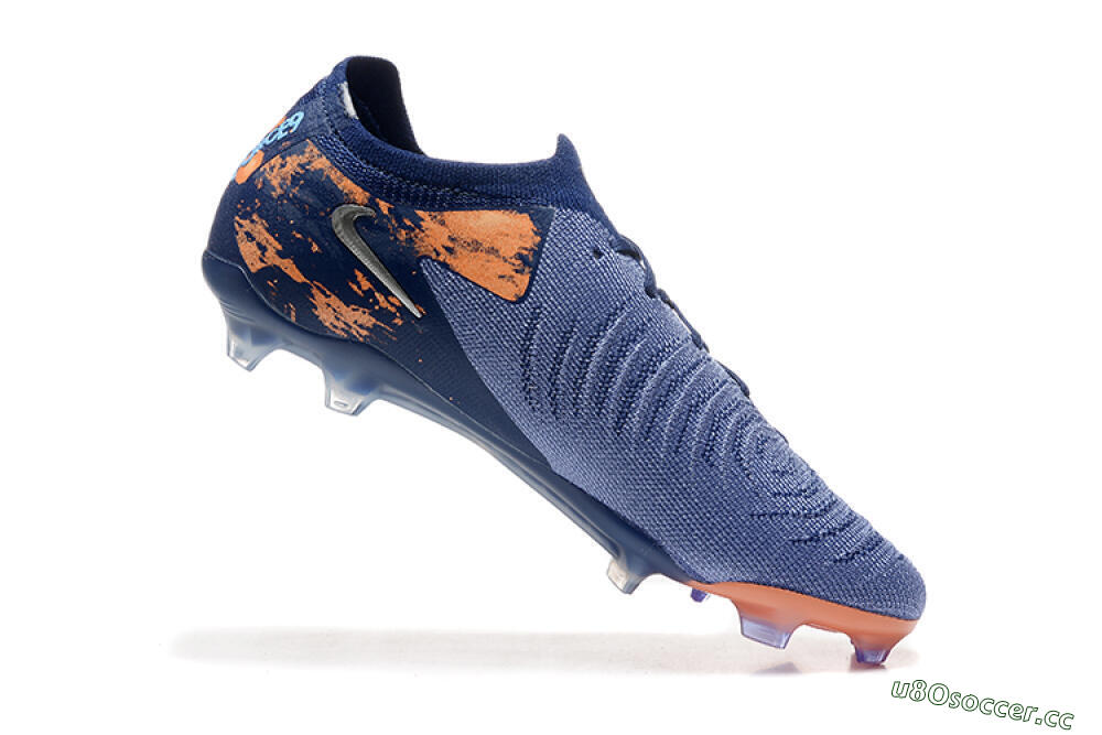 Men's Nike Phantom Luna Elite FG Firm Ground Low-Tops Football Boots - Blue/Orange/Silver 7