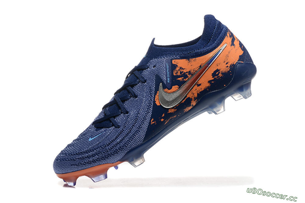 Men's Nike Phantom Luna Elite FG Firm Ground Low-Tops Football Boots - Blue/Orange/Silver 8