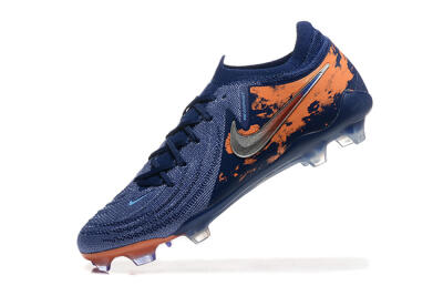 Men's Nike Phantom Luna Elite FG Firm Ground Low-Tops Football Boots - Blue/Orange/Silver