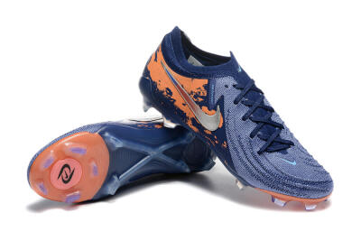 Men's Nike Phantom Luna Elite FG Firm Ground Low-Tops Football Boots - Blue/Orange/Silver