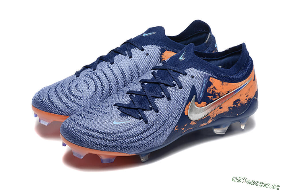 Men's Nike Phantom Luna Elite FG Firm Ground Low-Tops Football Boots - Blue/Orange/Silver 5