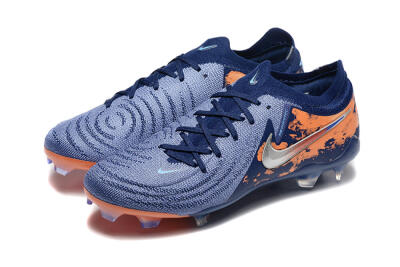 Men's Nike Phantom Luna Elite FG Firm Ground Low-Tops Football Boots - Blue/Orange/Silver