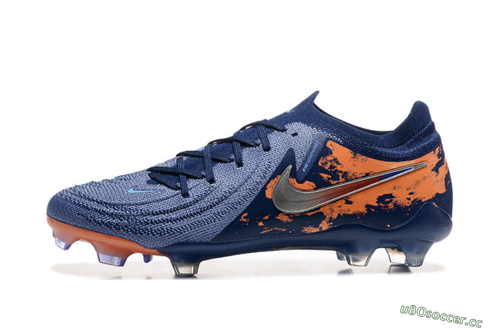 Men's Nike Phantom Luna Elite FG Firm Ground Low-Tops Football Boots - Blue/Orange/Silver 0