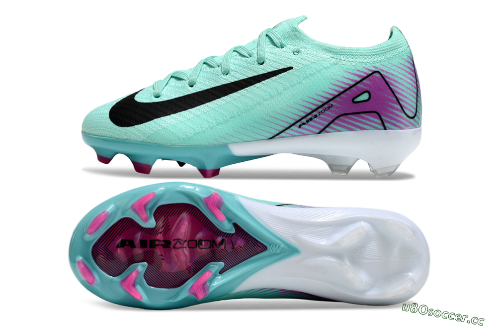 Kids Kids Nike Air Zoom Mercurial Vapor 16 Elite FG Firm Ground Low-Tops Football Boots - Jade/Purple/Black/White 1