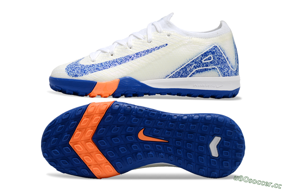 Kids Kids Nike Air Zoom Mercurial Vapor 16 Elite TF Artificial Turf Low-Tops Football Shoes - Beige/Blue/White 1