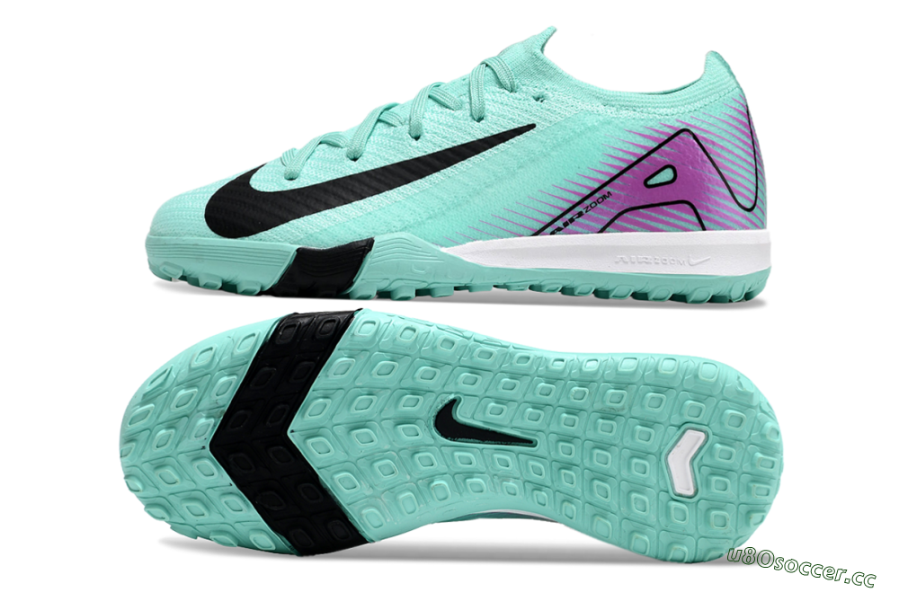 Kids Kids Nike Air Zoom Mercurial Vapor 16 Elite TF Artificial Turf Low-Tops Football Shoes - Jade/Purple/Black/White 1