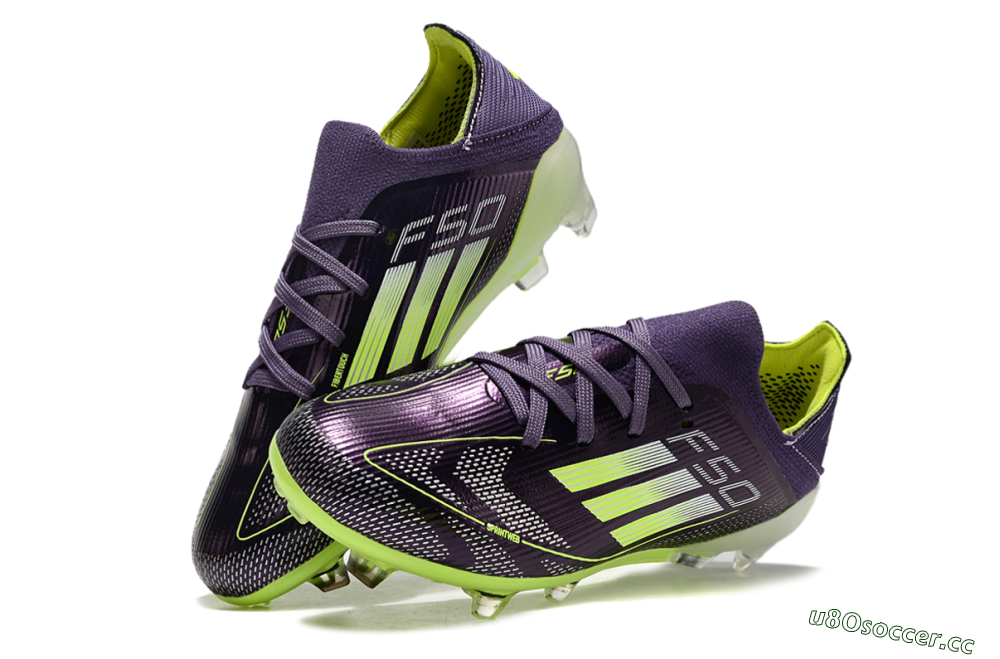 Kids Kids Adidas F50 Elite FG Firm Ground Low-Tops Football Boots - Purple/Yellow/White 3