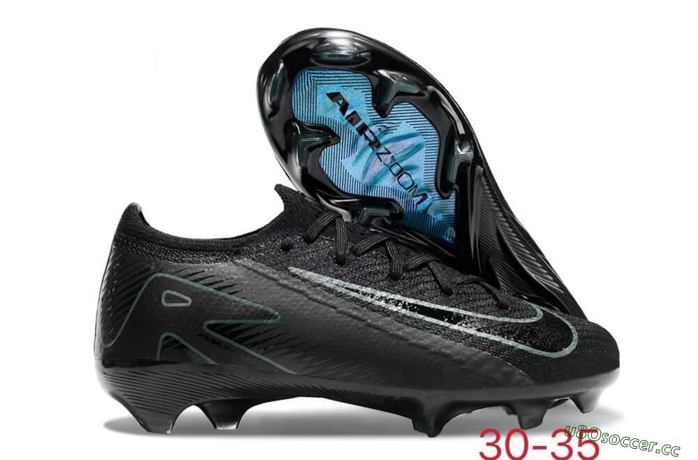 Kids Kids Nike Air Zoom Mercurial Vapor 16 Elite FG Firm Ground Low-Tops Football Boots - Black/Green/Blue 2