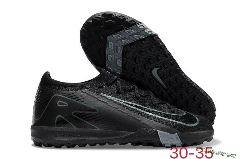 Kids Kids Nike Air Zoom Mercurial Vapor 16 Elite TF Artificial Turf Low-Tops Football Shoes - Black/Green/Silver 2