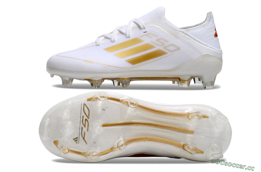 Kids Kids Adidas F50 Elite FG Firm Ground Low-Tops Football Boots - White/Gold/Red 1