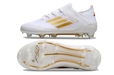 Kids Kids Adidas F50 Elite FG Firm Ground Low-Tops Football Boots - White/Gold/Red
