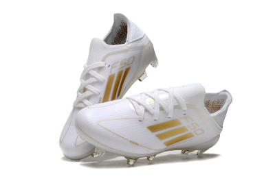 Kids Kids Adidas F50 Elite FG Firm Ground Low-Tops Football Boots - White/Gold/Red