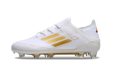 Kids Kids Adidas F50 Elite FG Firm Ground Low-Tops Football Boots - White/Gold/Red