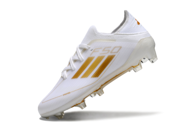 Kids Kids Adidas F50 Elite FG Firm Ground Low-Tops Football Boots - White/Gold/Red