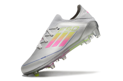 Kids Kids Adidas F50 Elite FG Firm Ground Low-Tops Football Boots - Silver/Pink/Yellow