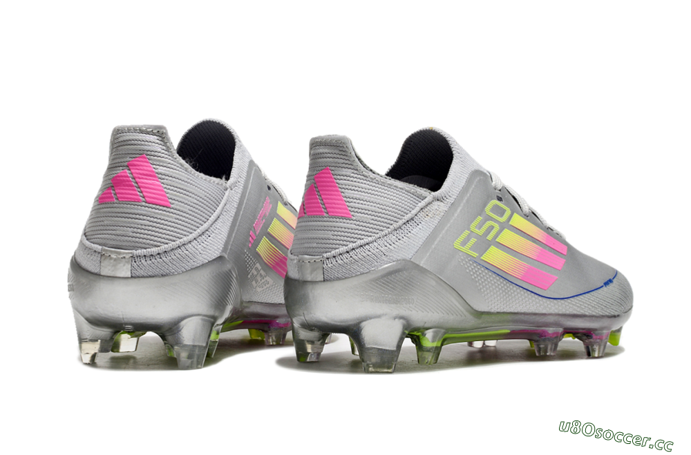 Kids Kids Adidas F50 Elite FG Firm Ground Low-Tops Football Boots - Silver/Pink/Yellow 7