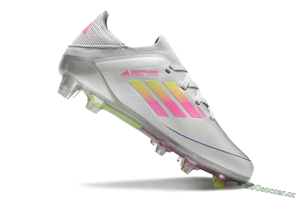 Kids Kids Adidas F50 Elite FG Firm Ground Low-Tops Football Boots - Silver/Pink/Yellow 4