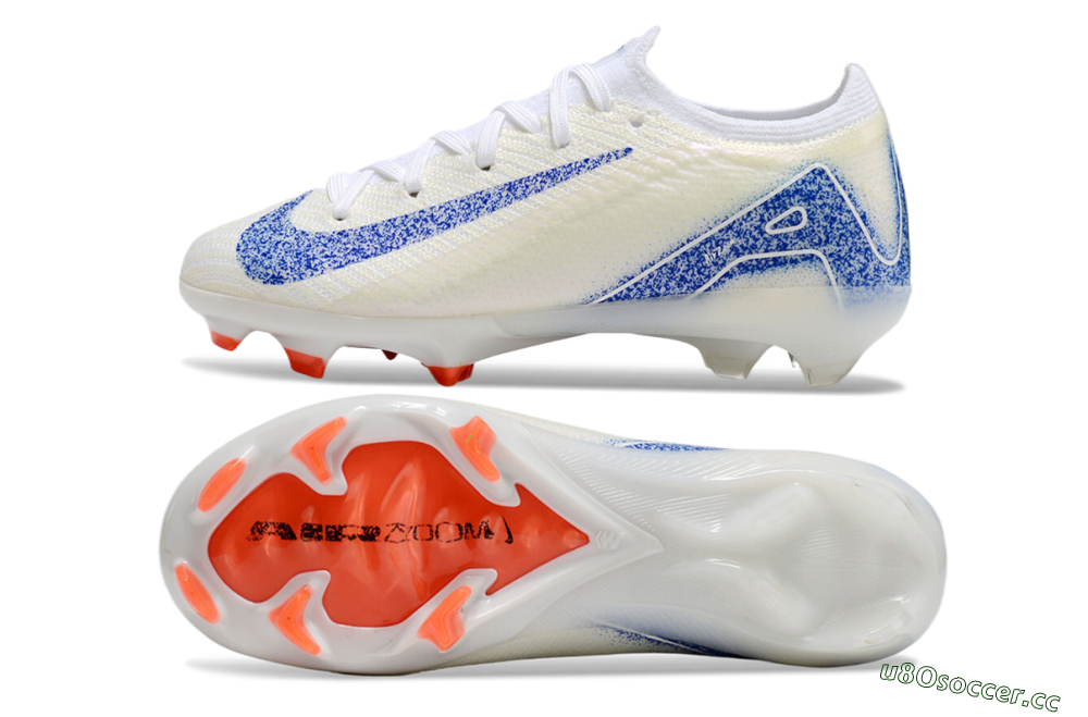 Kids Kids Nike Air Zoom Mercurial Vapor 16 Elite FG Firm Ground Low-Tops Football Boots - Beige/Blue/White 1