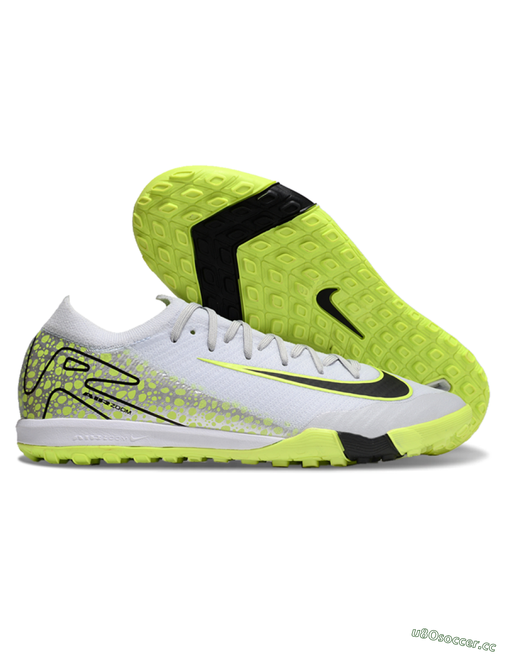 Men's Nike Air Zoom Mercurial Vapor 16 Elite TF Artificial Turf Low-Tops Football Shoes - Grey/Black/Yellow 2