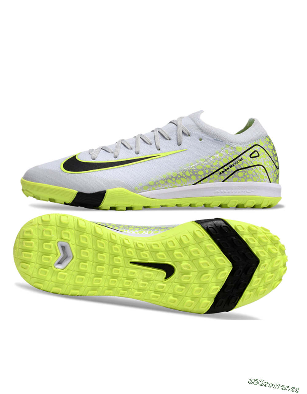 Men's Nike Air Zoom Mercurial Vapor 16 Elite TF Artificial Turf Low-Tops Football Shoes - Grey/Black/Yellow 1