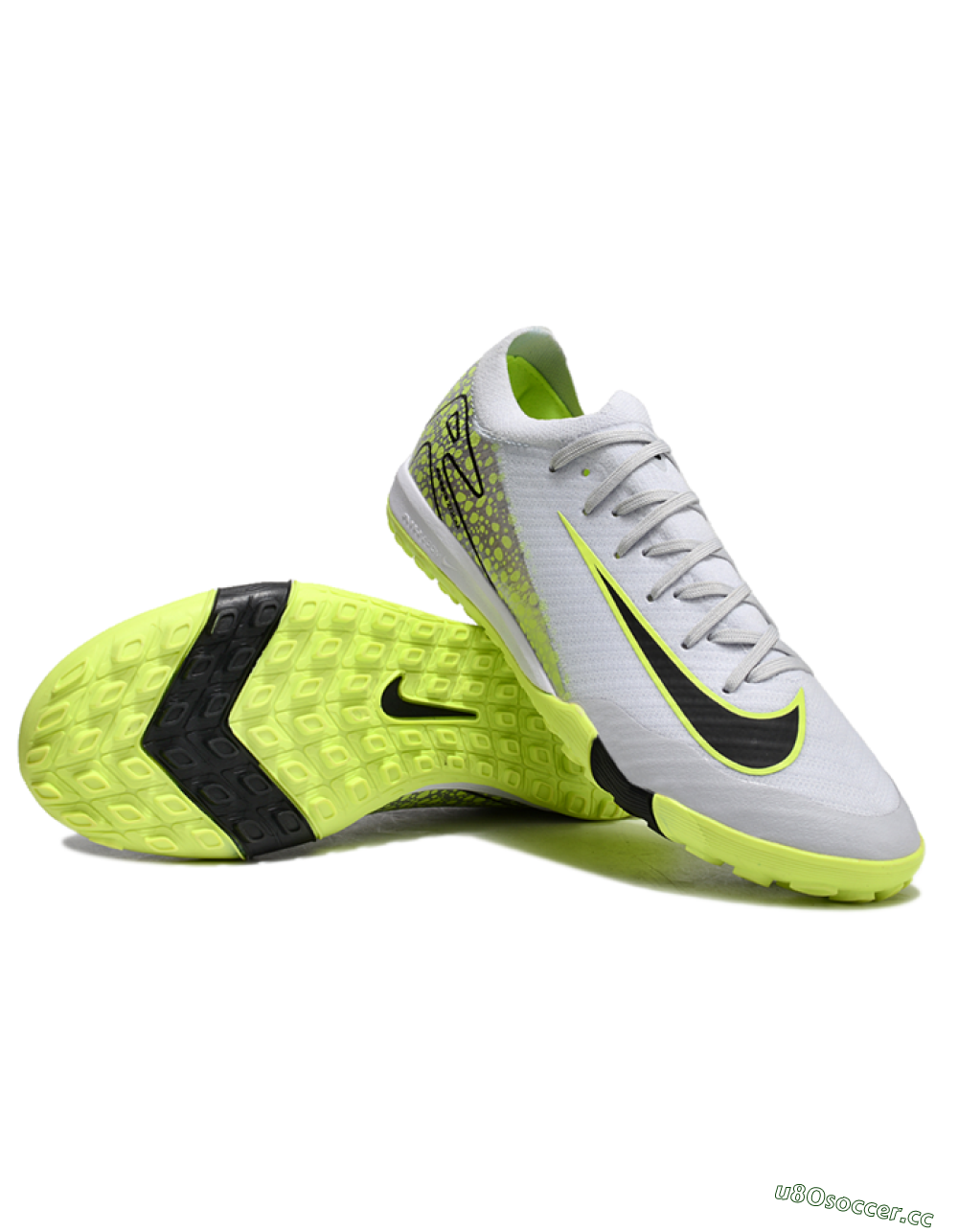 Men's Nike Air Zoom Mercurial Vapor 16 Elite TF Artificial Turf Low-Tops Football Shoes - Grey/Black/Yellow 3