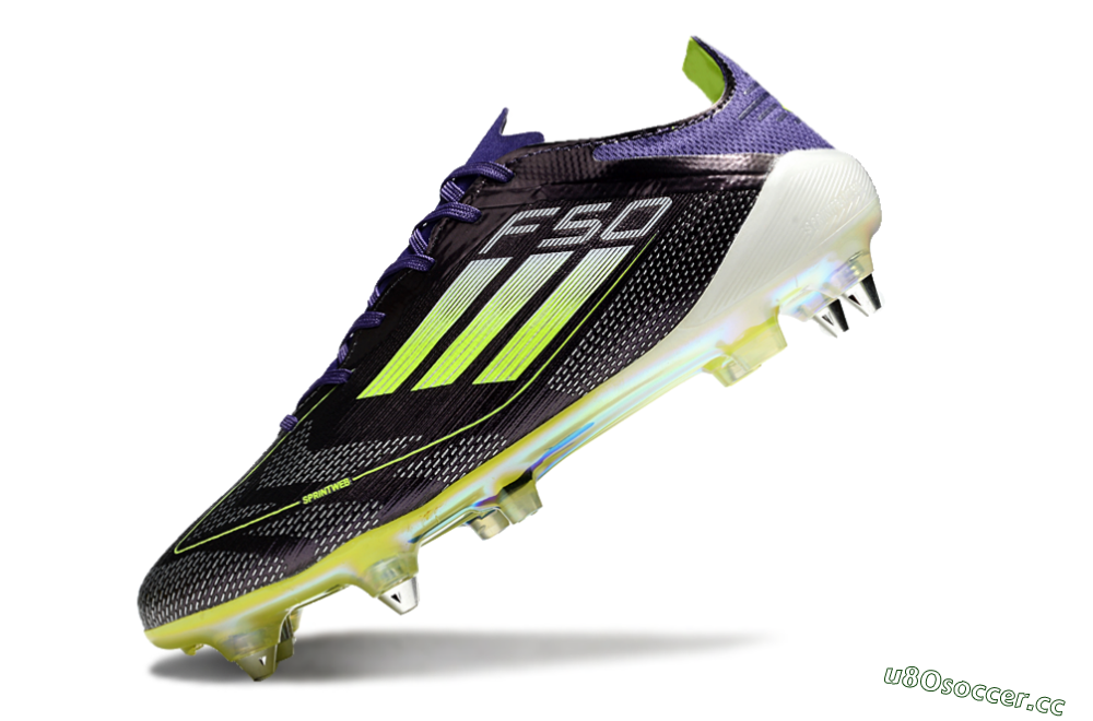 Men's Adidas F50 Elite SG Soft Ground Low-Tops Football Boots - Purple/Yellow/White 5