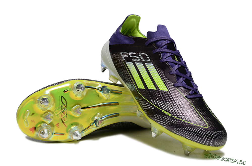 Men's Adidas F50 Elite SG Soft Ground Low-Tops Football Boots - Purple/Yellow/White 3