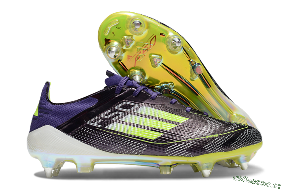 Men's Adidas F50 Elite SG Soft Ground Low-Tops Football Boots - Purple/Yellow/White 2