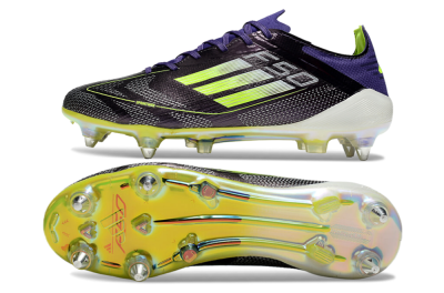 Men's Adidas F50 Elite SG Soft Ground Low-Tops Football Boots - Purple/Yellow/White