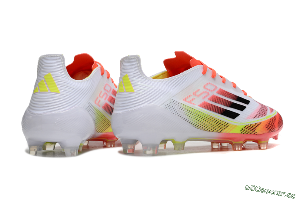 Men's Adidas F50 Elite FG Firm Ground Low-Tops Football Boots - White/Red/Yellow 6