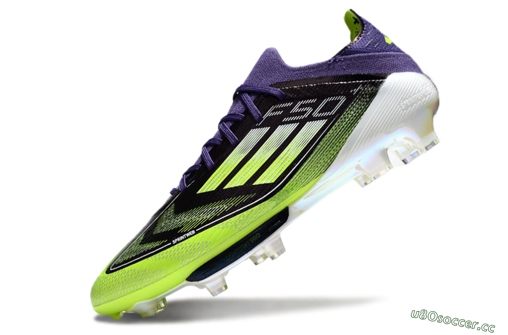 Men's Adidas F50+ Lightstrike Pro FG Firm Ground Low-Tops Football Boots - Purple/Yellow/White 4