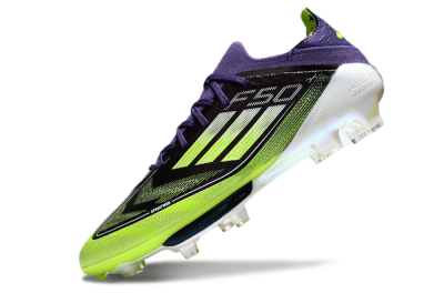 Men's Adidas F50+ Lightstrike Pro FG Firm Ground Low-Tops Football Boots - Purple/Yellow/White