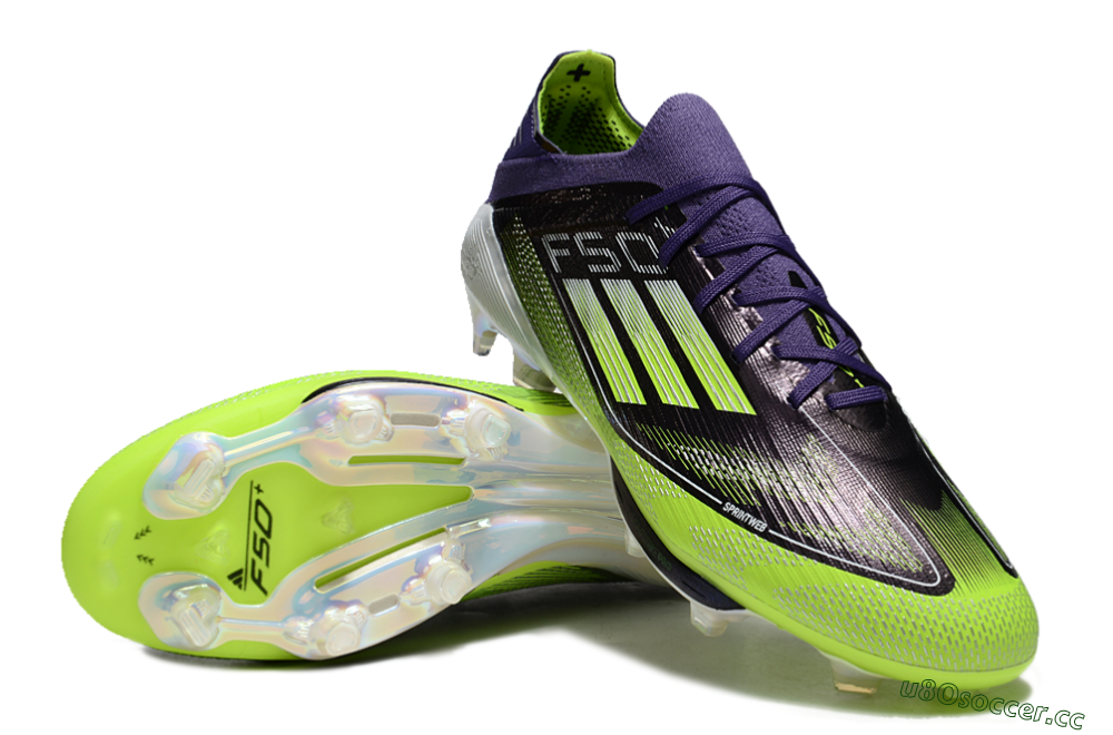 Men's Adidas F50+ Lightstrike Pro FG Firm Ground Low-Tops Football Boots - Purple/Yellow/White 1