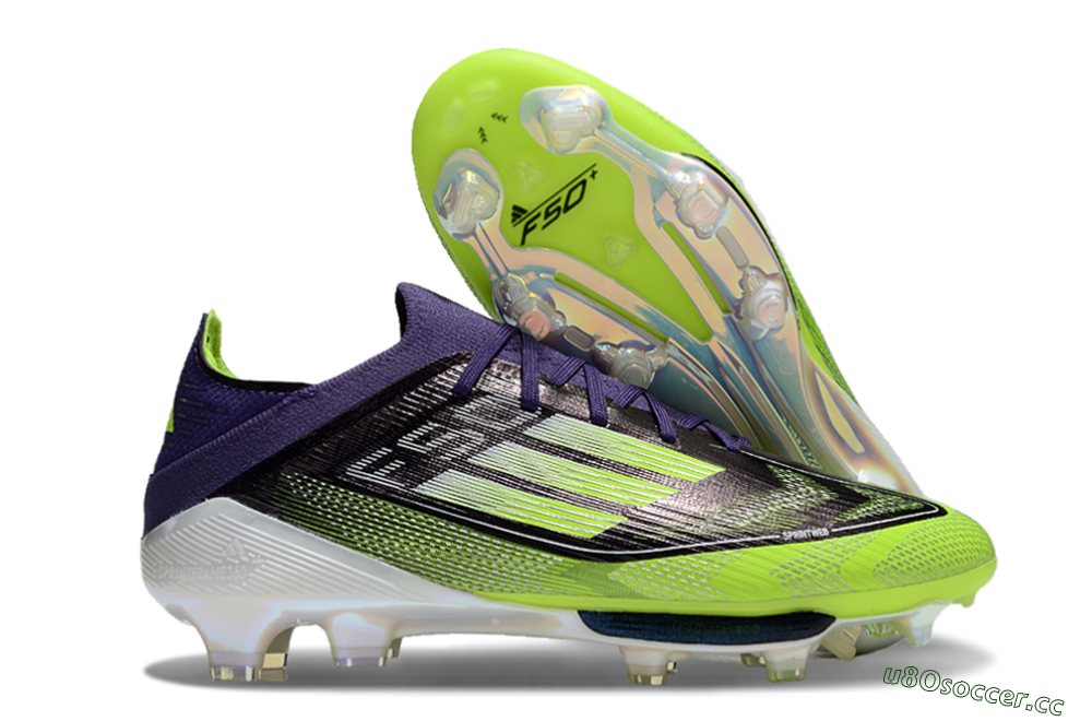 Men's Adidas F50+ Lightstrike Pro FG Firm Ground Low-Tops Football Boots - Purple/Yellow/White 2