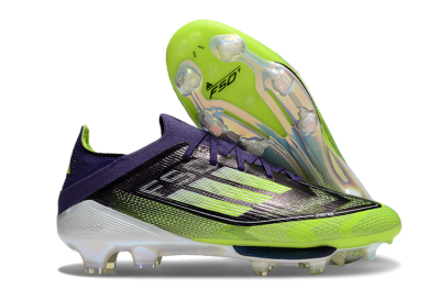 Men's Adidas F50+ Lightstrike Pro FG Firm Ground Low-Tops Football Boots - Purple/Yellow/White