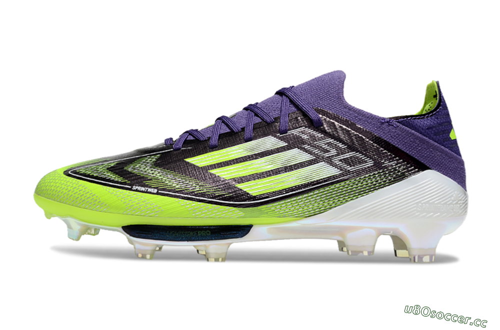 Men's Adidas F50+ Lightstrike Pro FG Firm Ground Low-Tops Football Boots - Purple/Yellow/White 0